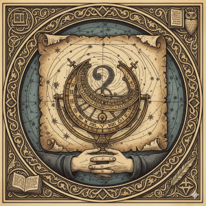 Archival Keys | Astrolabe & Scroll (Comparisons): Familiar Echoes icon representing comparison between Earth and what is being shared