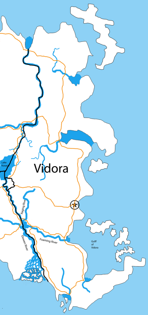 Archive Exhibit: Map of Vidora on Cendomvita's east coast