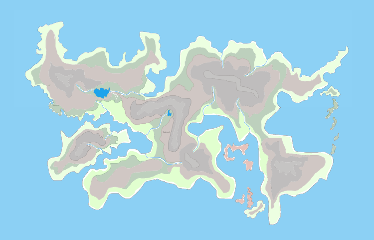 Orudara map with color coded terrain